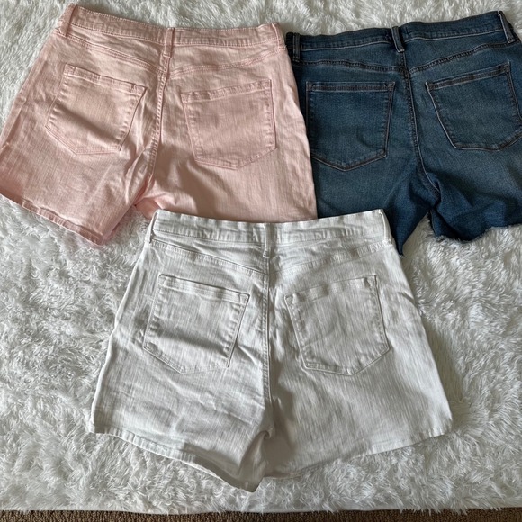 Jessica Simpson Denim Shorts Bundle Size 10 Pink White Blue Jean 4" inseam lot - Picture 1 of 5